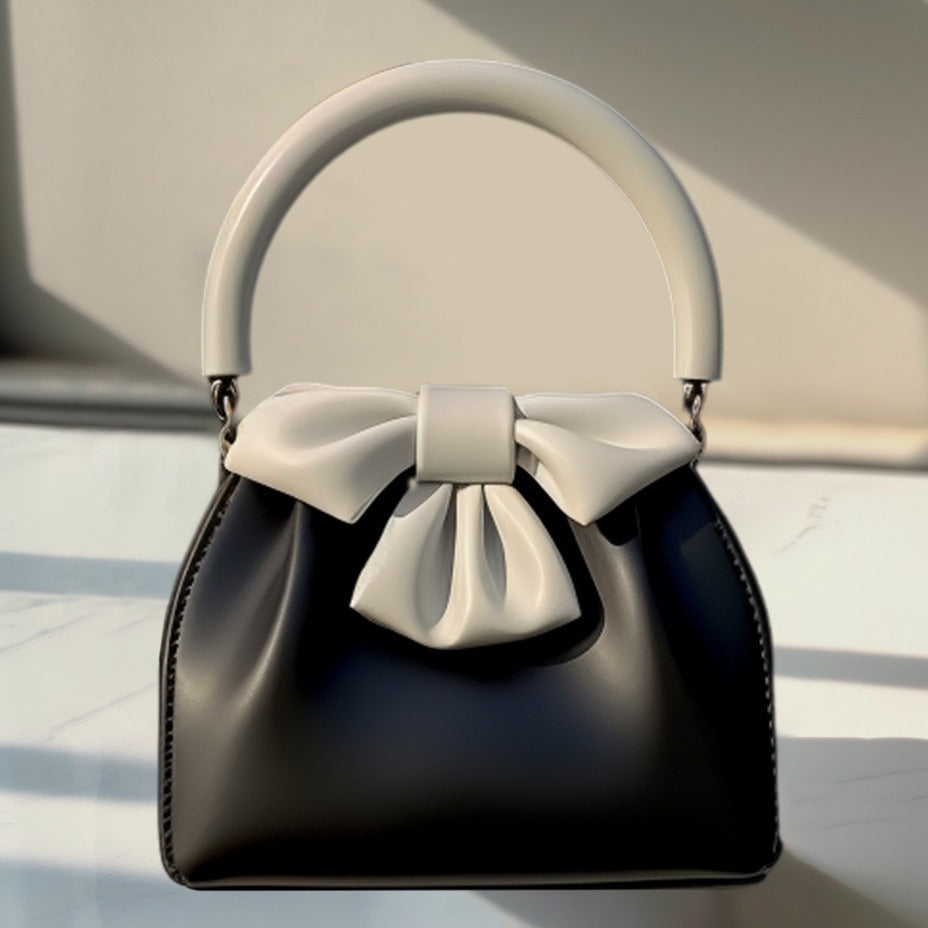 Sac Seau Plissé avec Nœud Contrasté