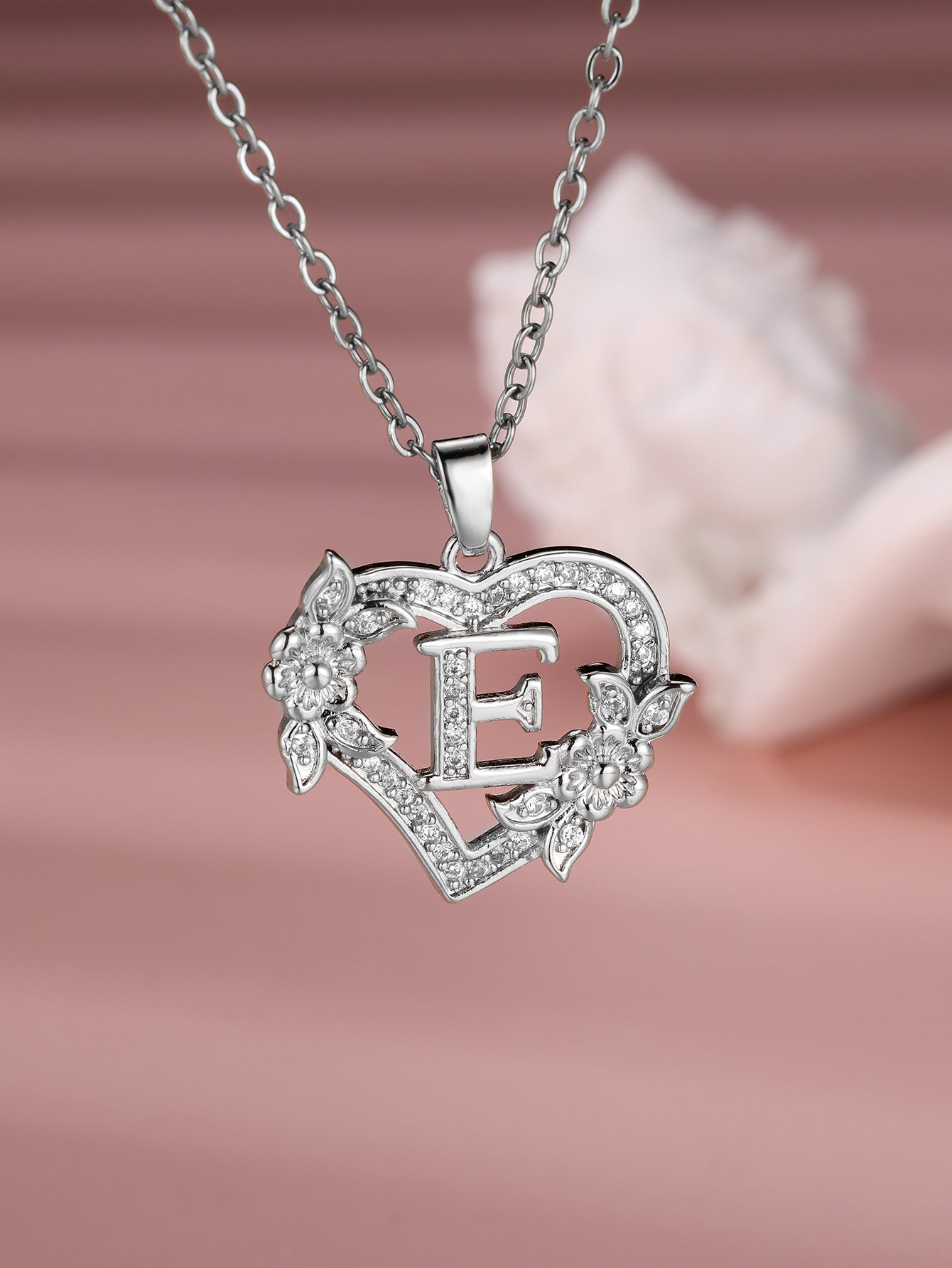 Heart Necklace with Personalized Letter