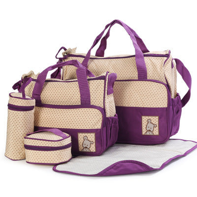Multifunctional Mom & Baby Bag with Bottle Holder