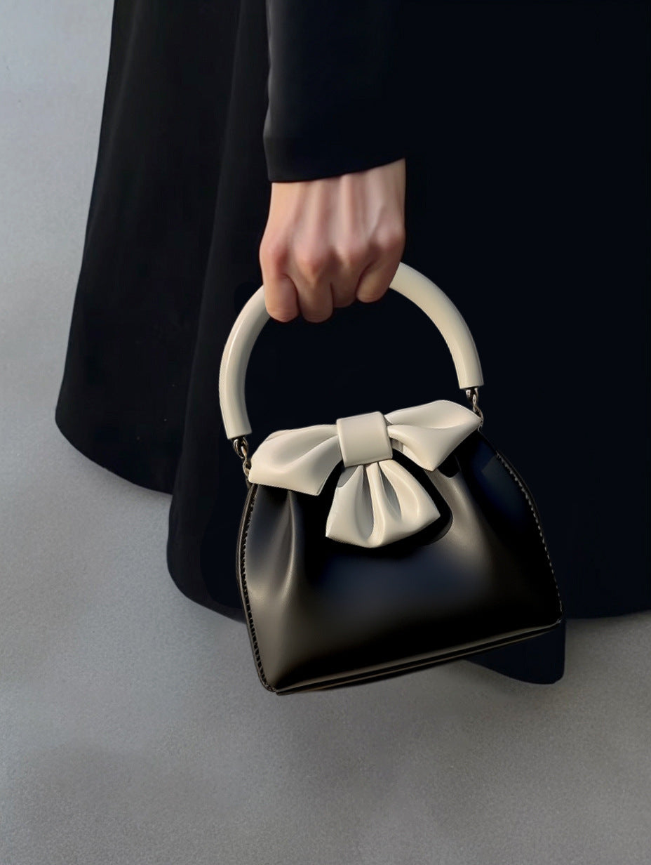 Sac Seau Plissé avec Nœud Contrasté