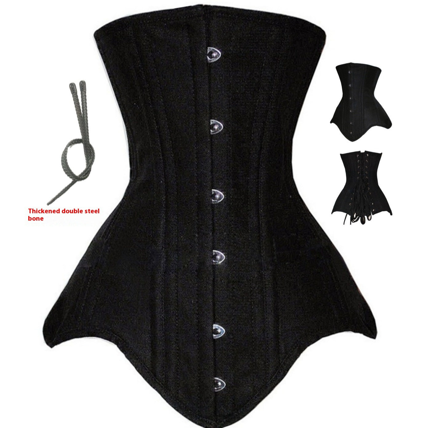 Corset Court en Coton à Double Armature