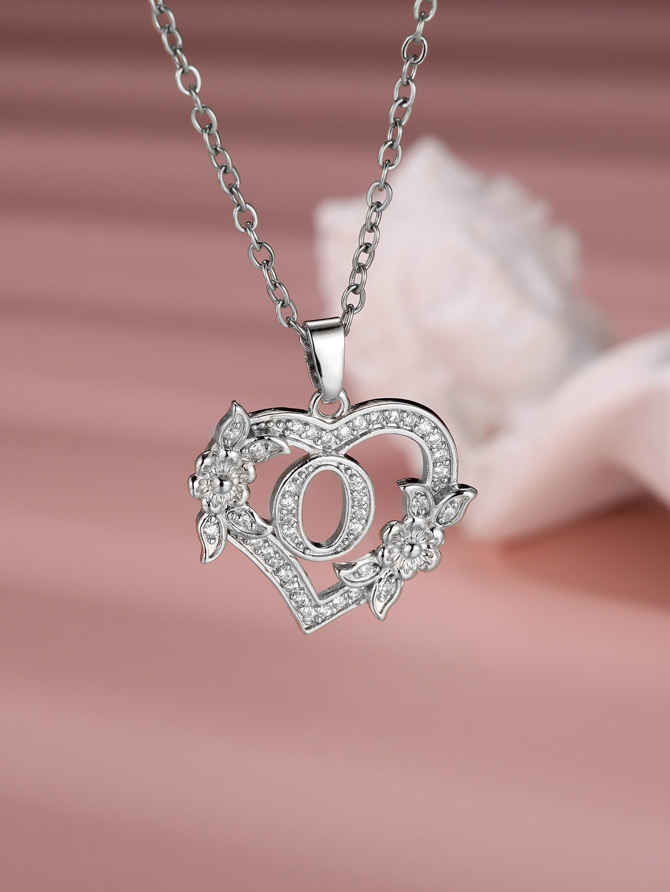 Heart Necklace with Personalized Letter