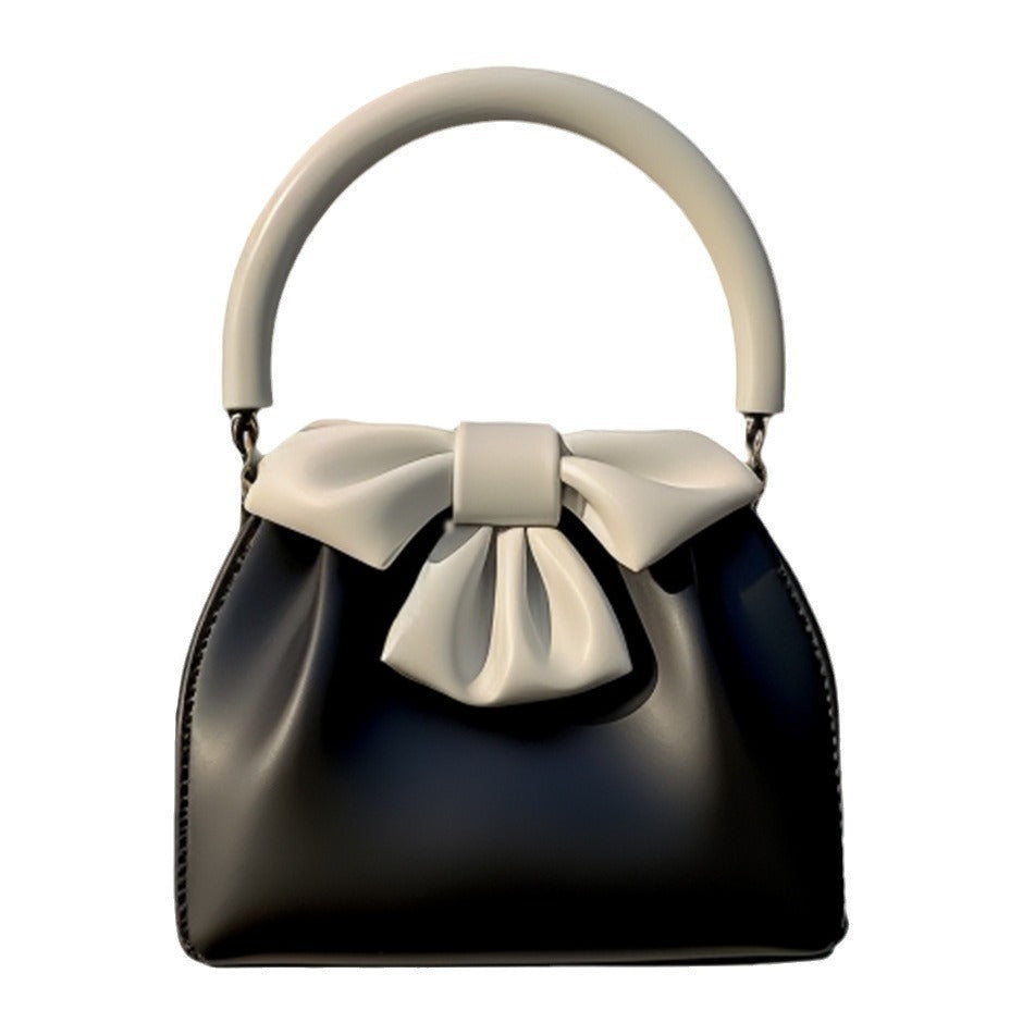 Sac Seau Plissé avec Nœud Contrasté