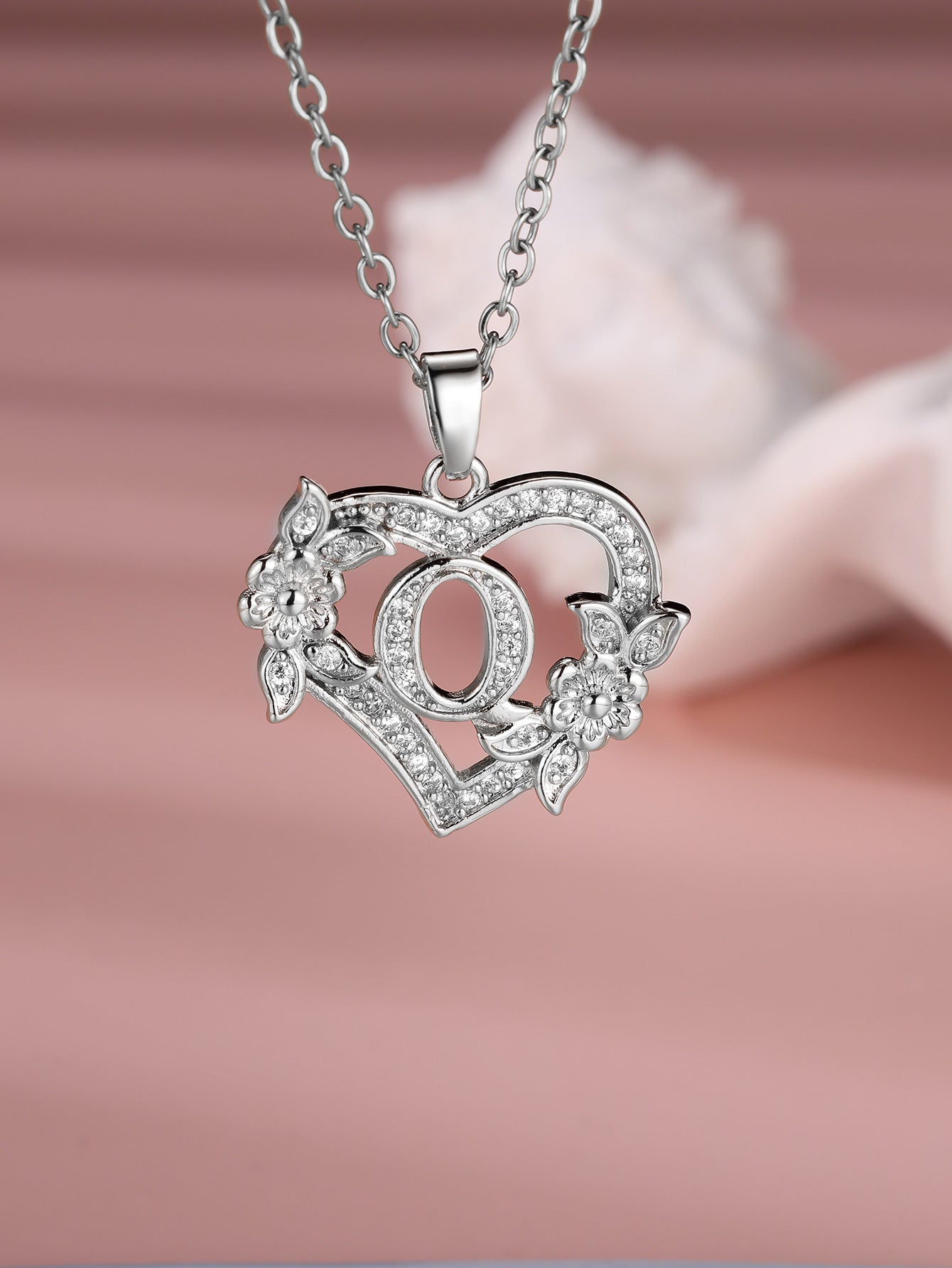 Heart Necklace with Personalized Letter
