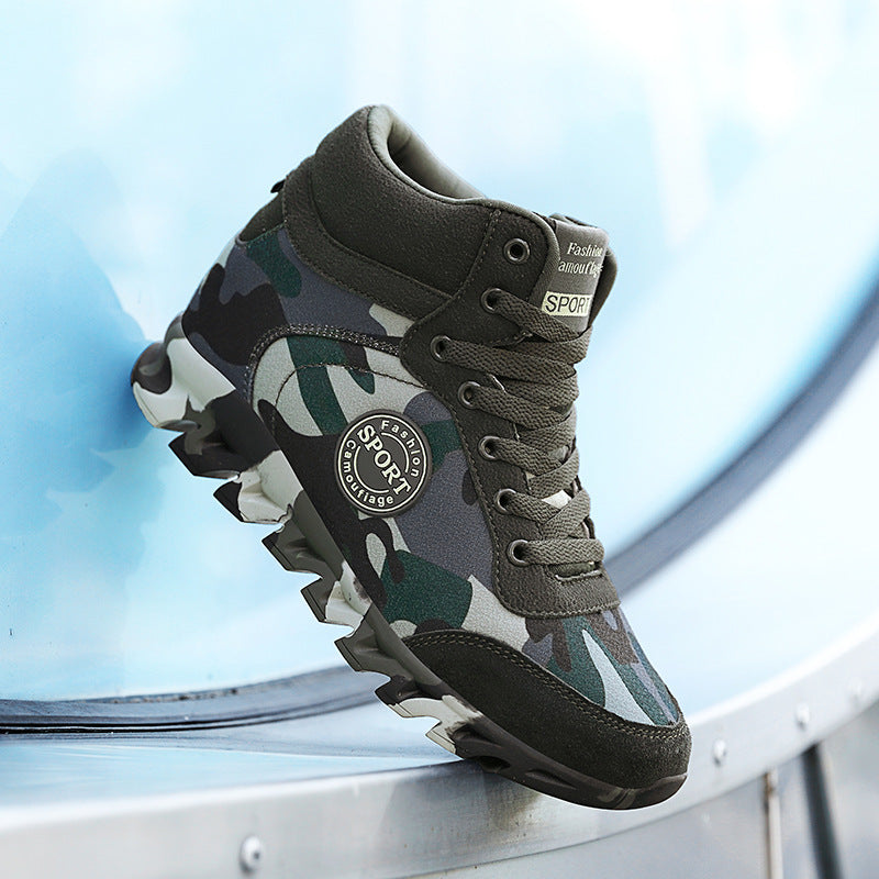 Baskets Compensées Camouflage pour Femme