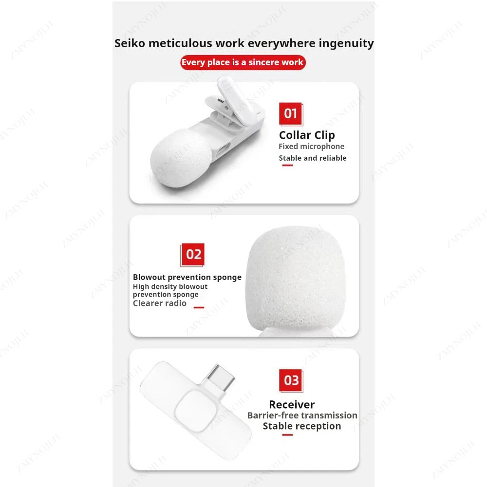 Microphone Lavalier Sans Fil – Qualité Audio Professionnelle