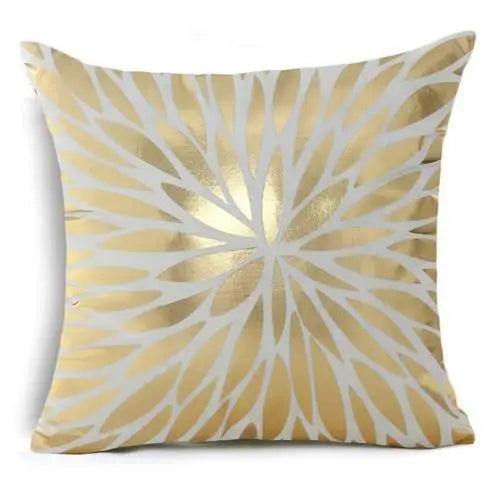 Housse de Coussin Décorative Noir et Blanc avec Dorure