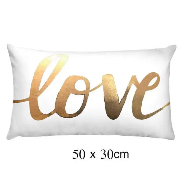 Housse de Coussin Décorative Noir et Blanc avec Dorure