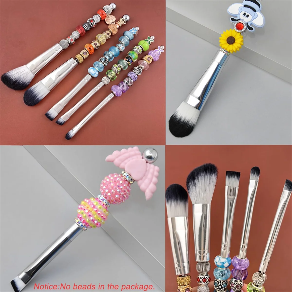 Pinceaux de Maquillage Personnalisables avec Perles – Kit Créatif