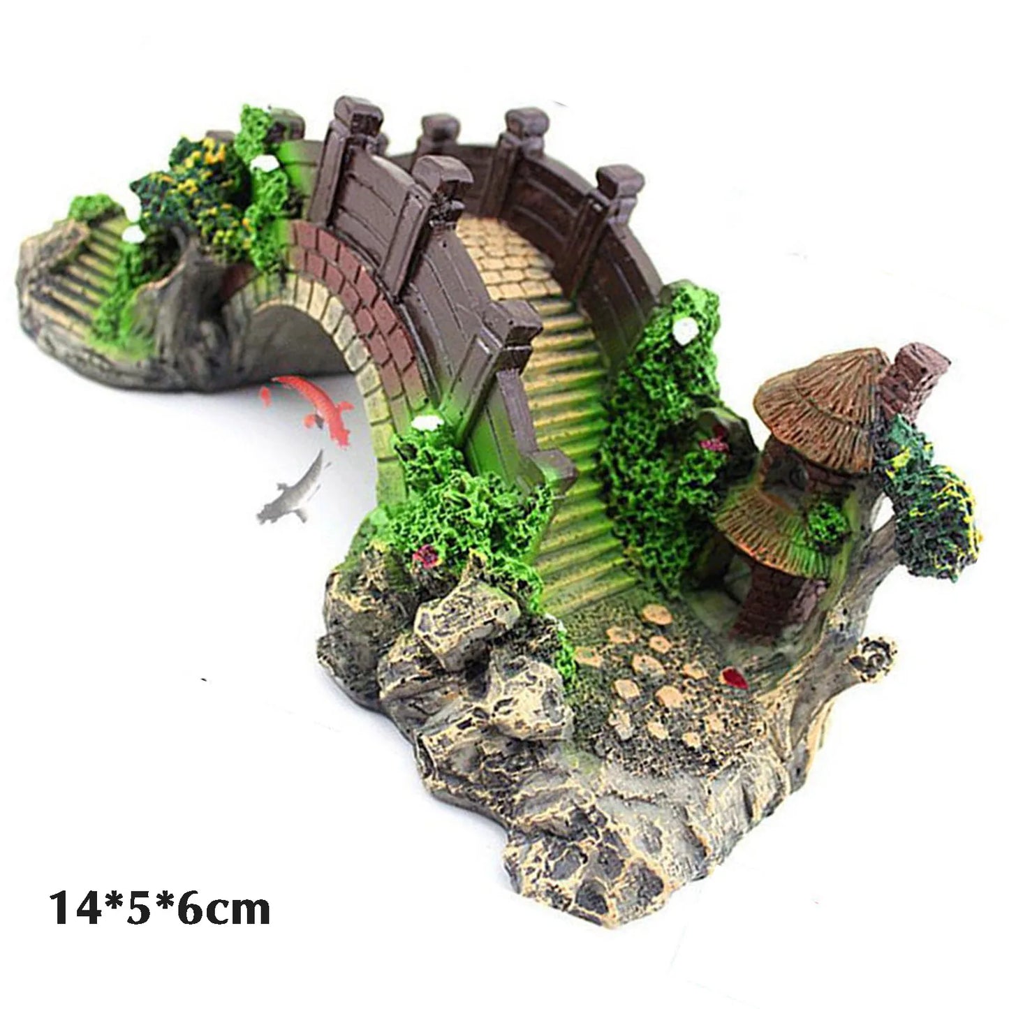 Pont Décoratif en Résine pour Aquarium – Poisson