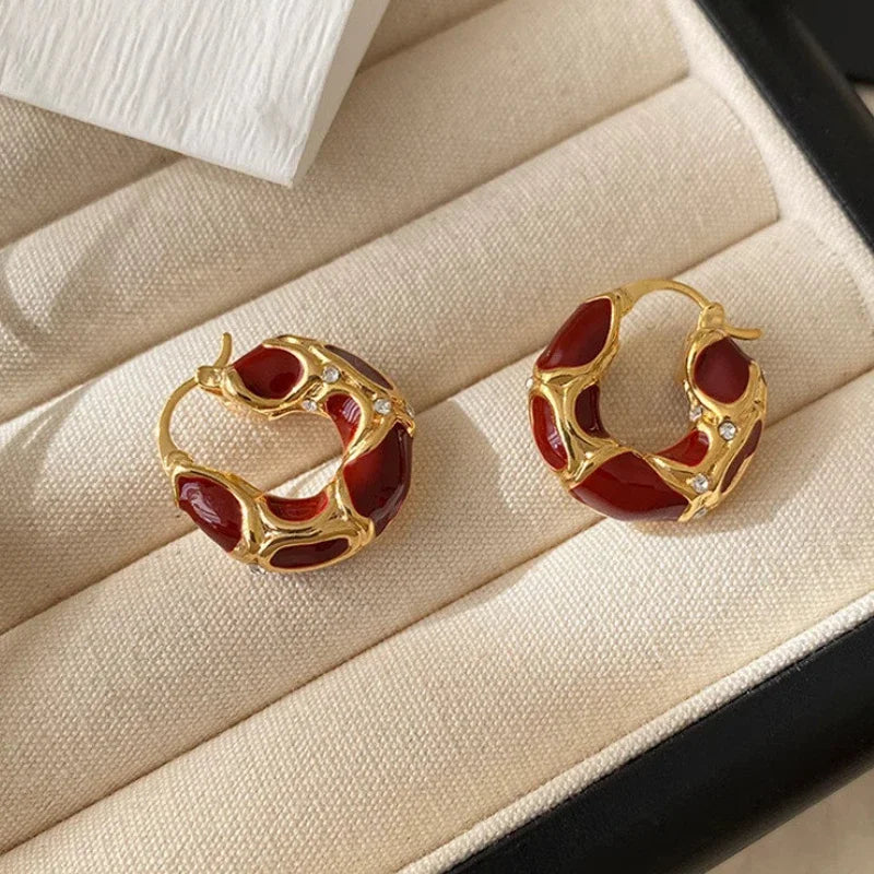 Boucles d'Oreilles Créoles Vintage – Plaqué Or