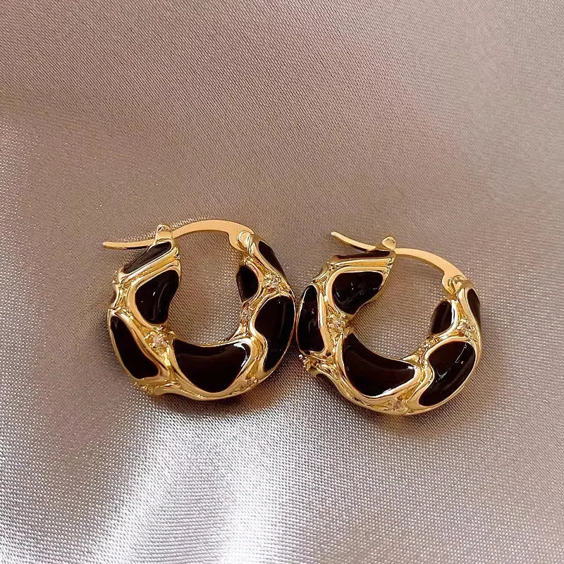Boucles d'Oreilles Créoles Vintage – Plaqué Or