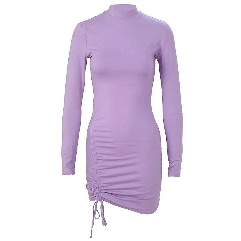 Robe Élégante à Lacets – Mini Robe Plissée & Moulante pour Soirées