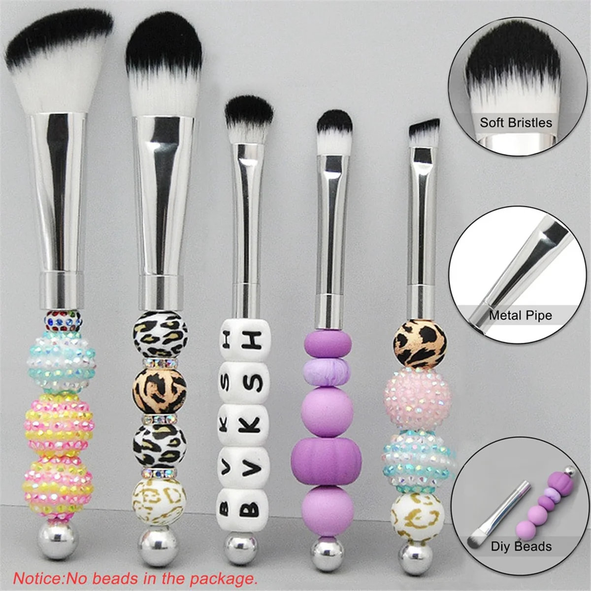Pinceaux de Maquillage Personnalisables avec Perles – Kit Créatif