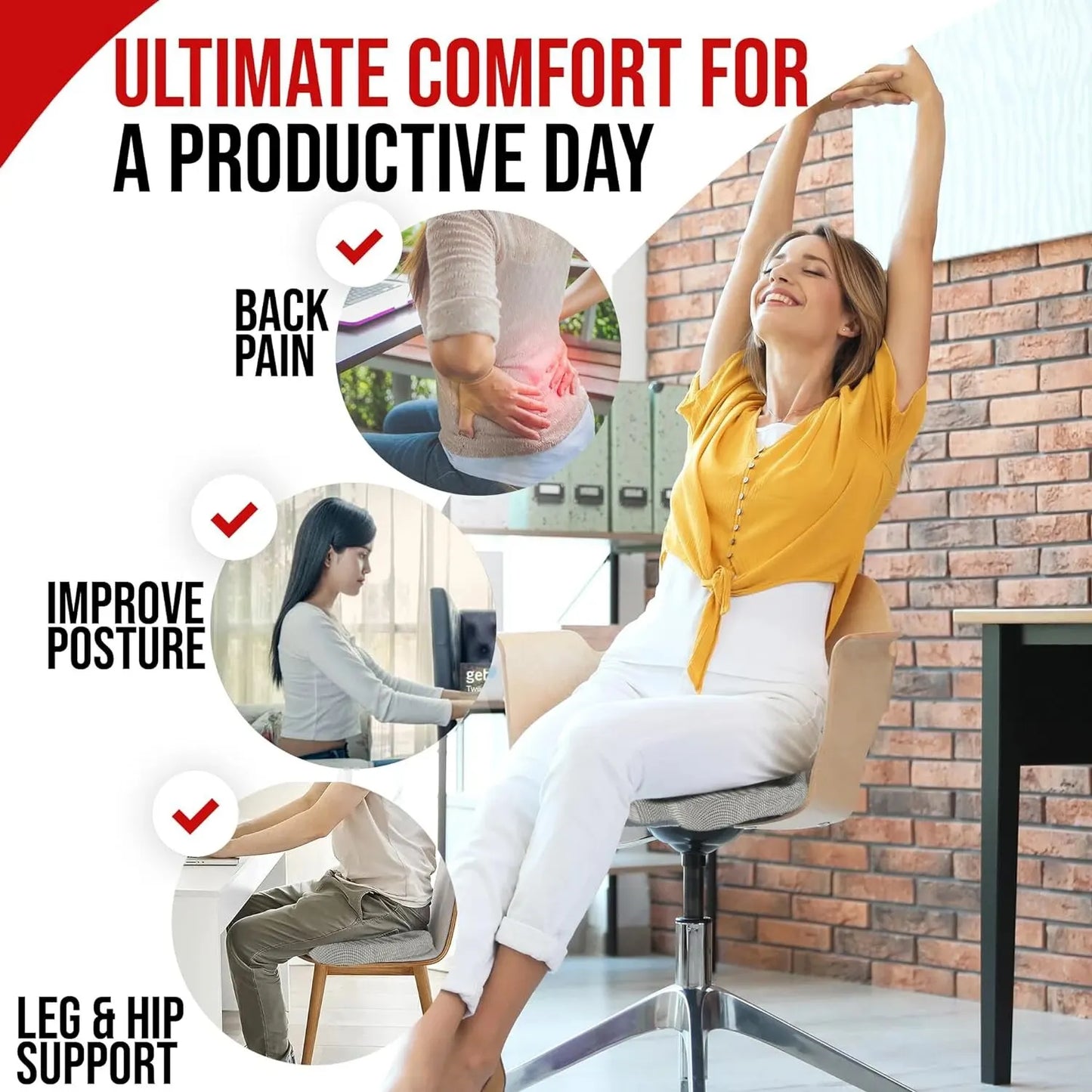 Ergonomic Memory Foam Cushion