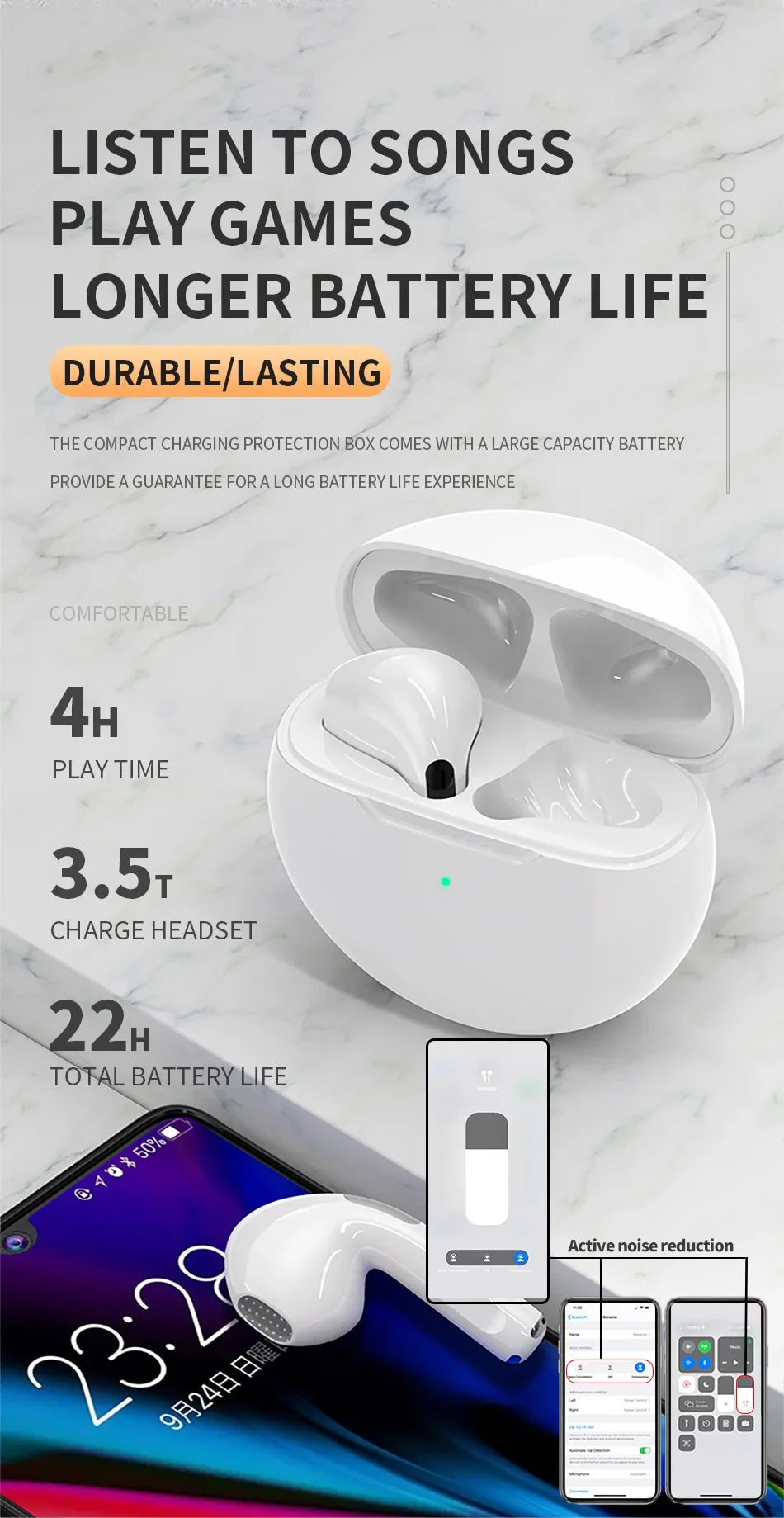 Air Pro 6 Wireless Bluetooth Headphones
