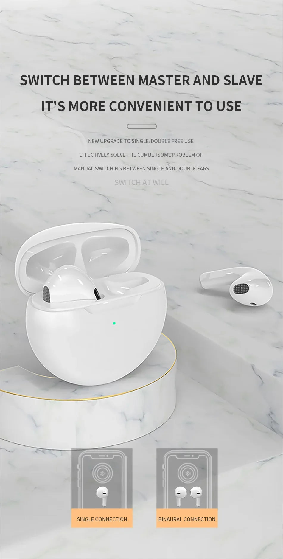 Air Pro 6 Wireless Bluetooth Headphones