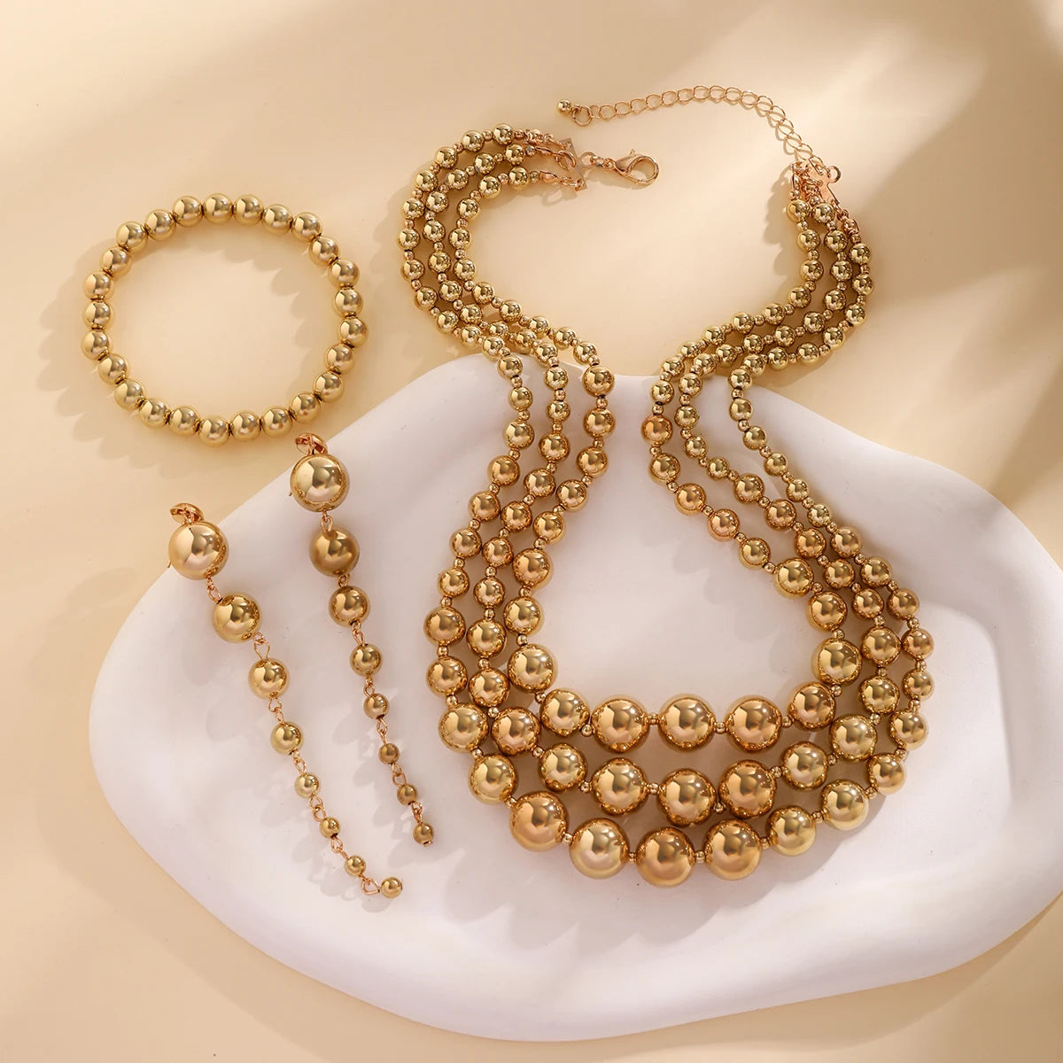 Chunky Ball Chain Necklace, Bracelet & Earrings
