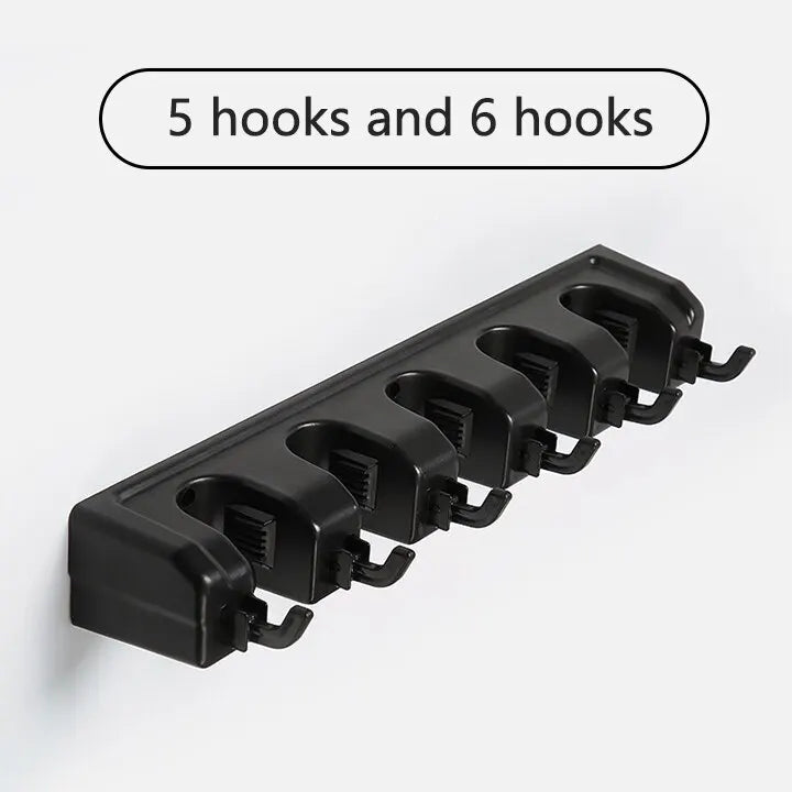 Wall Mounted Broom Holder - Multifunctional Storage