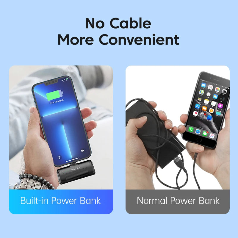 Mini Power Bank – Batterie Externe Portable pour iPhone, Samsung & Xiaomi