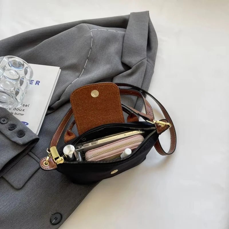 Mini Retro Nylon Handbag – Elegance & Versatility