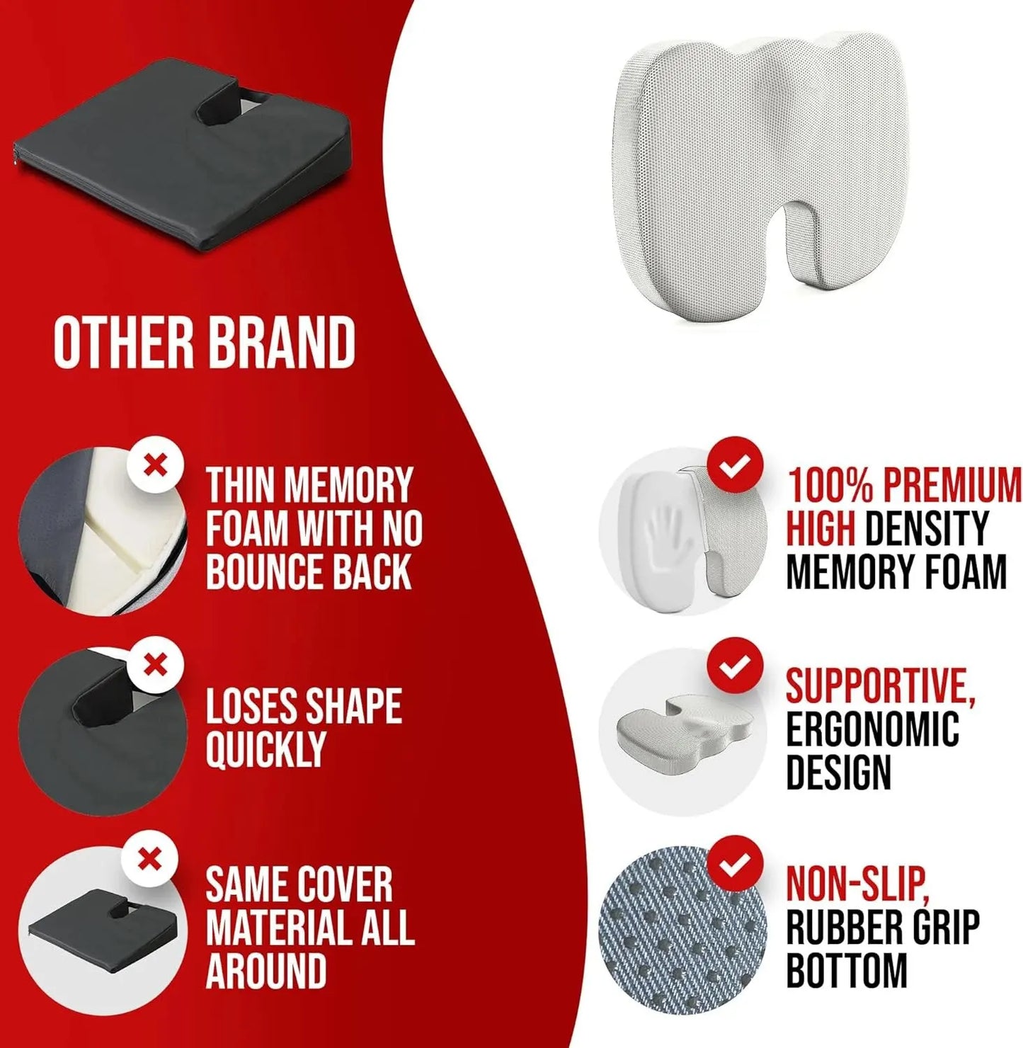 Ergonomic Memory Foam Cushion