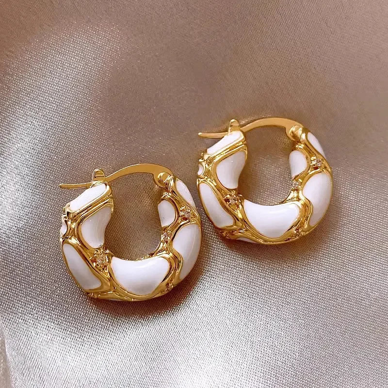 Boucles d'Oreilles Créoles Vintage – Plaqué Or