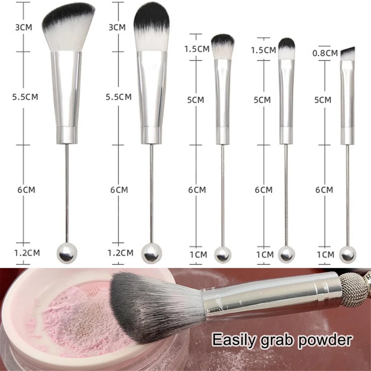 Pinceaux de Maquillage Personnalisables avec Perles – Kit Créatif
