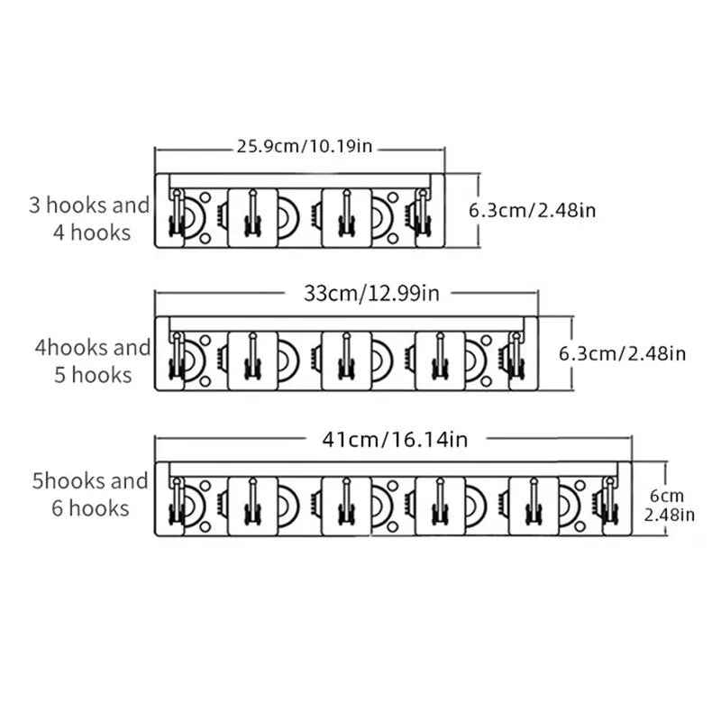 Wall Mounted Broom Holder - Multifunctional Storage