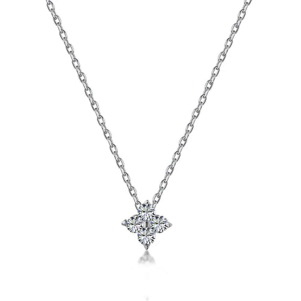 Collier Trèfle à Quatre Feuilles en Zircon – Plaqué Or 18K