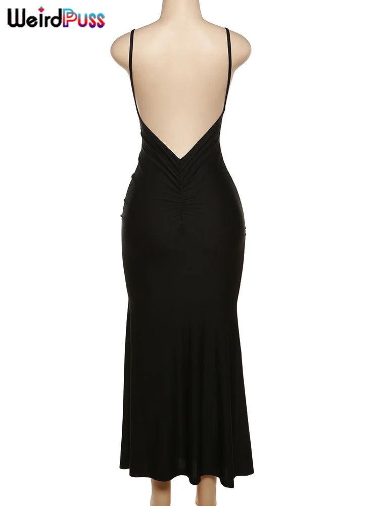 Glamour & Seduction - Elegant Backless Long Dress