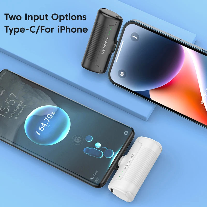 Mini Power Bank – Batterie Externe Portable pour iPhone, Samsung & Xiaomi