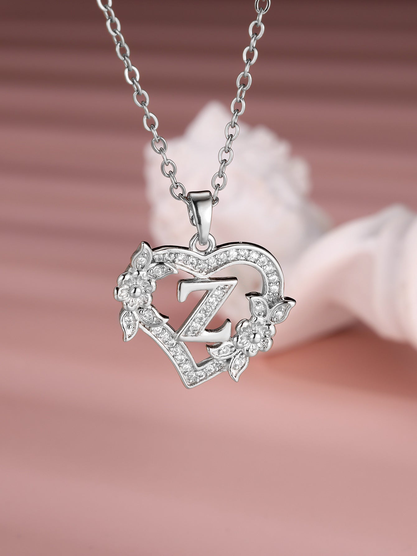 Heart Necklace with Personalized Letter