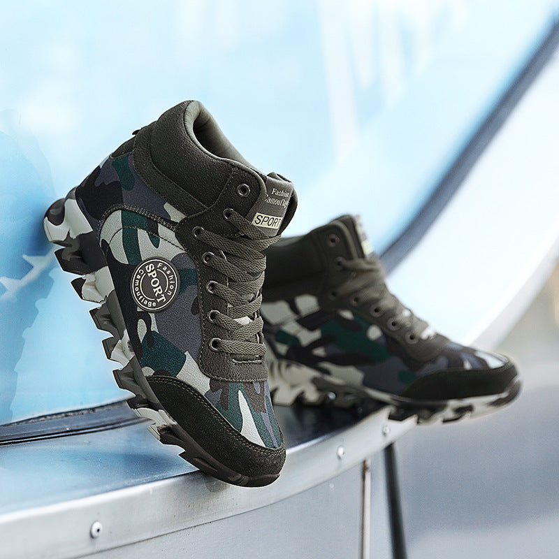 Baskets Compensées Camouflage pour Femme