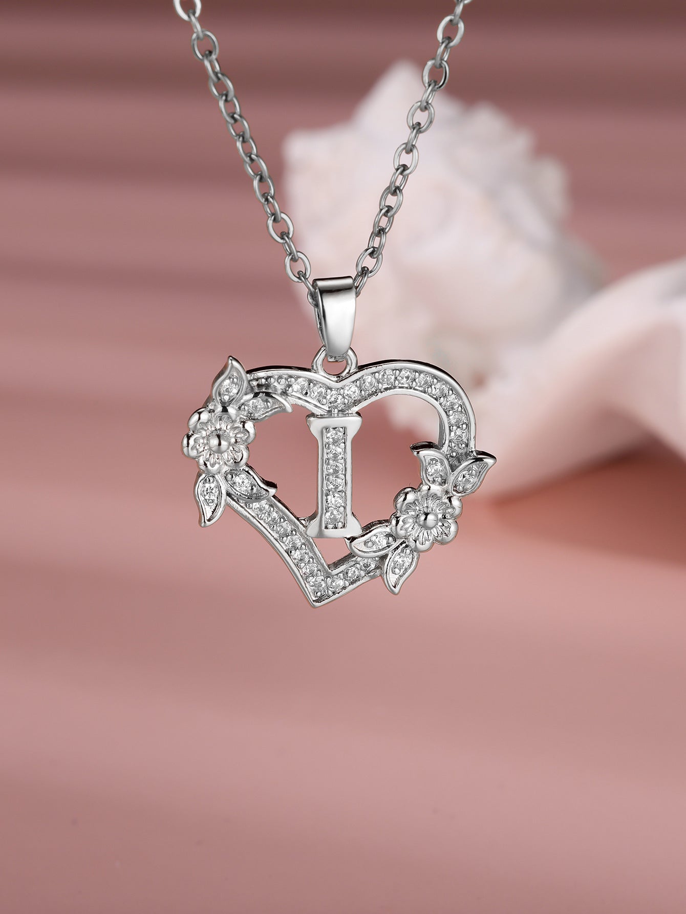 Heart Necklace with Personalized Letter