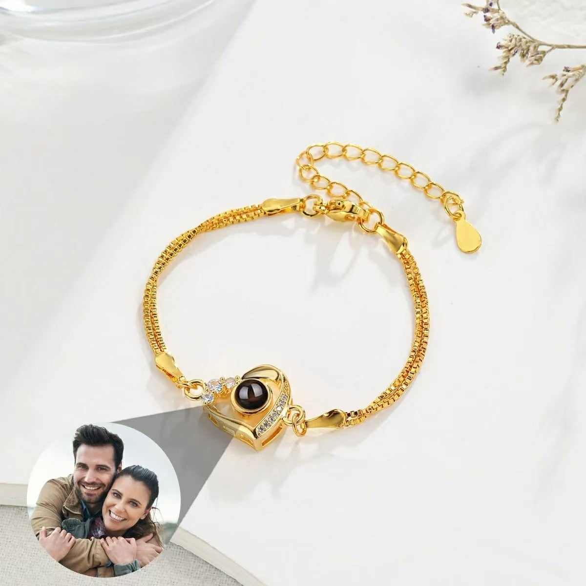 Bracelet Cœur Pêche à Double Rang