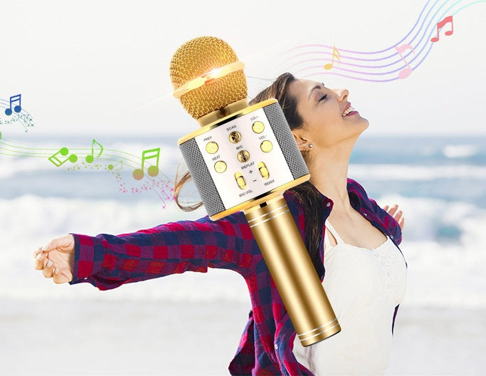 Microphone Sans Fil Bluetooth – Karaoké & Enceinte Intégrée !