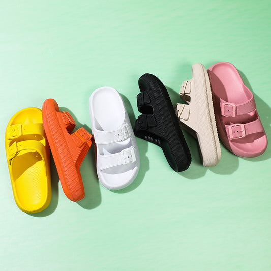 Women's Double Buckle Slides