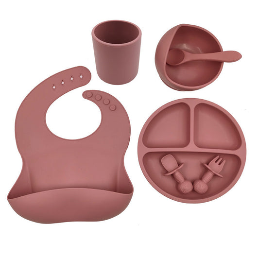 Couverts pour Bébé – Bavoir en Silicone, Gobelet et Cuillère