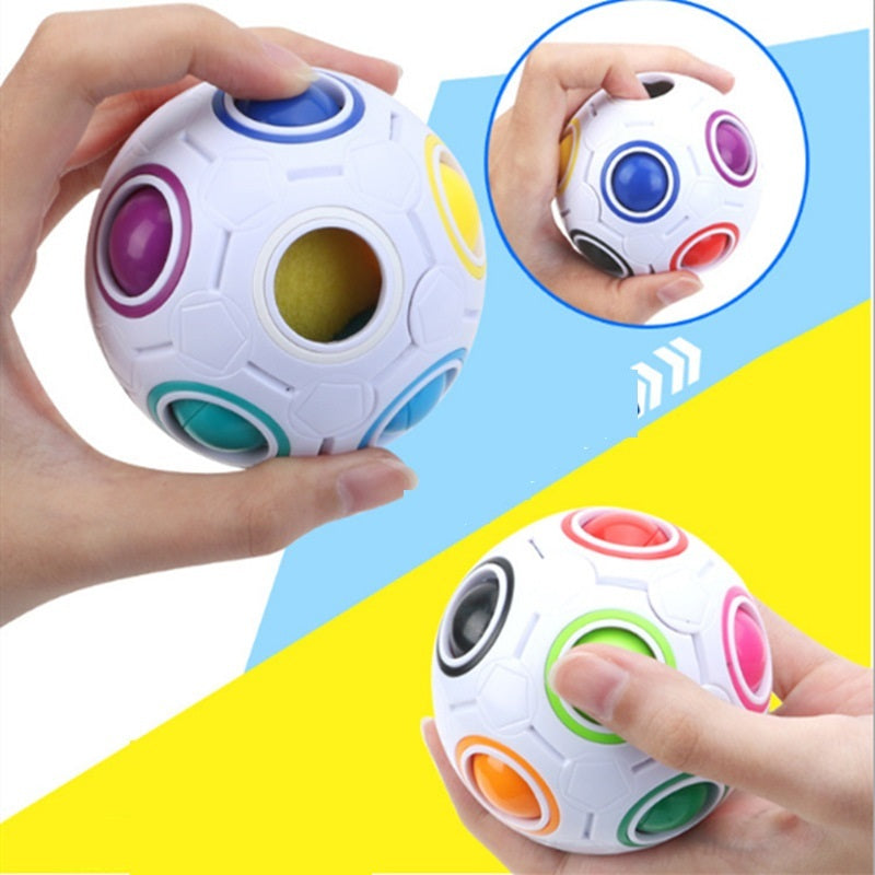 Balle Arc-en-Ciel Élastique & Résistante aux Chutes – Jouet de Puzzle