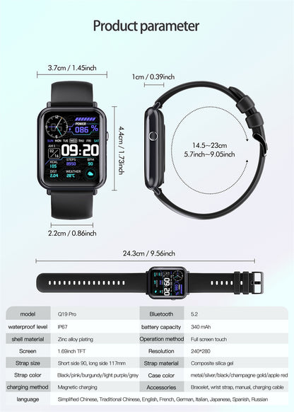 Montre Intelligente Étanche – Suivi de Santé