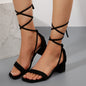 Sandales d'Été à Lacets pour Femme – Talon Épais