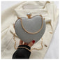 Shiny Metallic Heart Bag with Chain