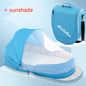 Diaper backpack with foldable bed