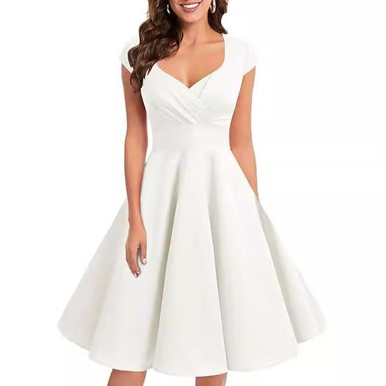 Robe Rétro Femme – Élégance Classique & Taille Cintrée