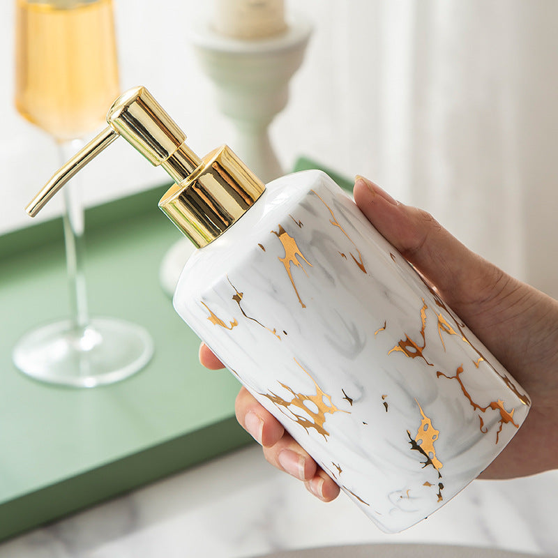 Accessoires de Salle de Bain en Céramique Effet Marbre