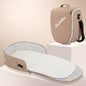 Diaper backpack with foldable bed