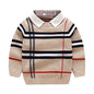 Boys' Plaid Jacquard Sweater – Style &amp; Warmth