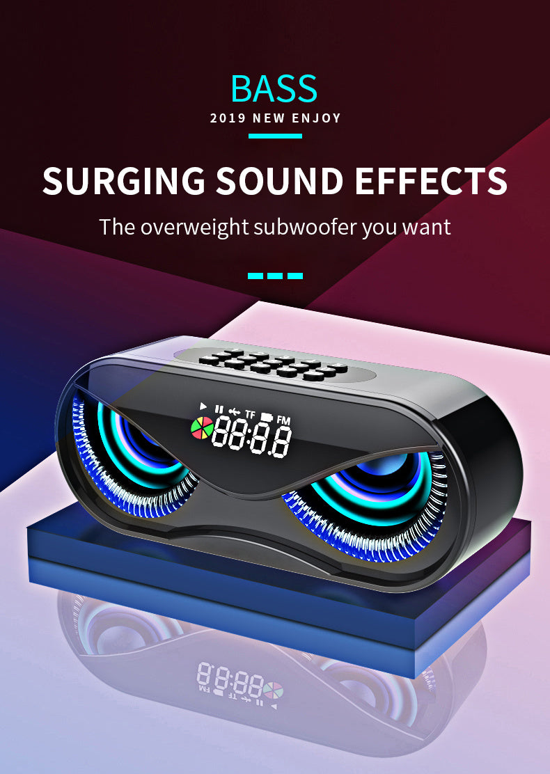 Enceinte Bluetooth avec Lumières Colorées, Doubles Haut-Parleurs