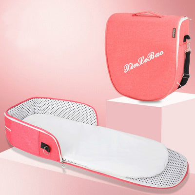 Diaper backpack with foldable bed